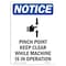 Signmission OSHA Notice Sign, Pinch Point Keep Clear With Symbol, 24in X 18in Decal, 18" W, 24" L, Portrait OS-NS-D-1824-V-17291 - alternate 1